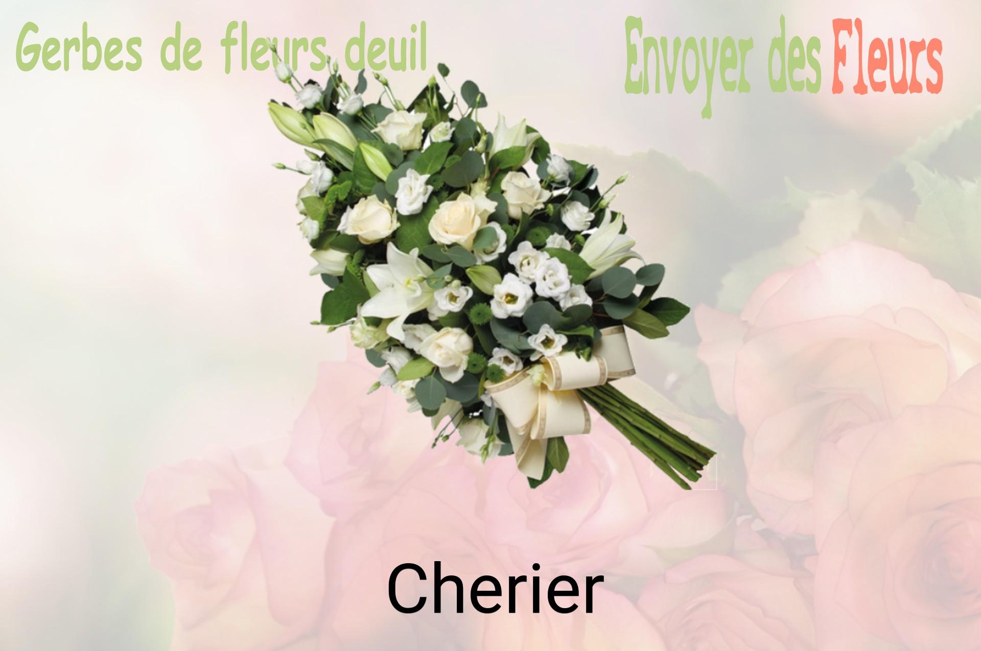 Gerbe de fleurs de deuil livrée à Cherier